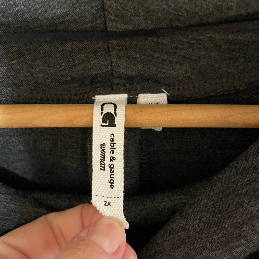 Women’s Cable & Gauge gray/black heather long sleeve mock neck sweatshirt 2X - Picture 3 of 4